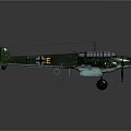 Vintage Green Camouflage Twin Propeller Military Aircraft With Detailed Wing Emblems