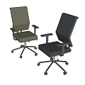 Ergonomic Office Chair With Mesh Back Armrests And Rolling Wheels Design 3d model