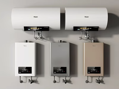 Haier Wall Mounted Electric Water Heaters Storage and Instant Models in White Silver Gold 3d model