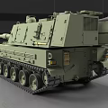 Modern Main Battle Tank With Green Camouflage Long Barrel Track System And Turret Equipment