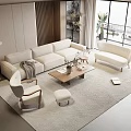 Sofa coffee table combination 3d model