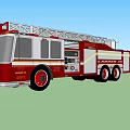 Red Fire Truck With Ladder And Emergency Rescue Equipment Ladder 22