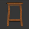 Simple Wooden Furniture Stool With Square Seat And Sturdy Legs Design