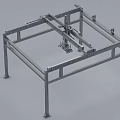 Industrial Equipment Featuring Metal Frame Structure With Mechanical Arm And Support Legs