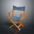Vintage Wooden Director's Chair With Canvas Seat And Folding Design