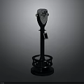 Black Parking Meter With Stand Base Display Screen And Payment Slot 3d model