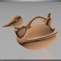 Cute Duck Shaped Pink Ceramic Storage Furniture With Handle And Lid Design