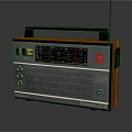 Vintage Radio With Black Handle Wooden Casing FM Dial Control Knobs Red Star Logo