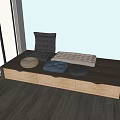 Home Living Cushions Mats Gray Backrest Beige Seat Blue Foldable Woven Round On Wood Table