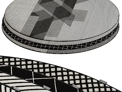 Modern Round Rug With Geometric Patterns And Soft Texture For Stylish Home Decor 3d model