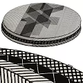 Modern Round Rug With Geometric Patterns And Soft Texture For Stylish Home Decor 3d model