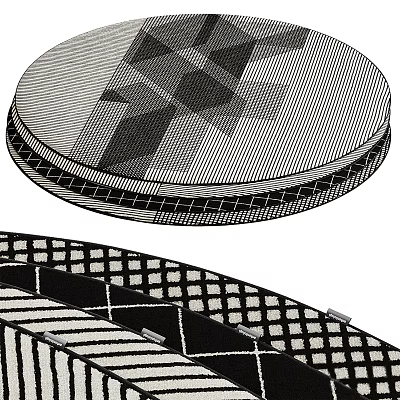 Modern Round Rug With Geometric Patterns And Soft Texture For Stylish Home Decor 3d model