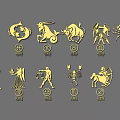 Decorative Zodiac Signs Wall Decor With Astrological Symbols And Names