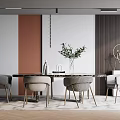 Modern Dining Table and Chair Combination 3d model