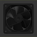 Mechanical Fan Assembly With Double Square Frame Blades And Mounting Holes 3d model