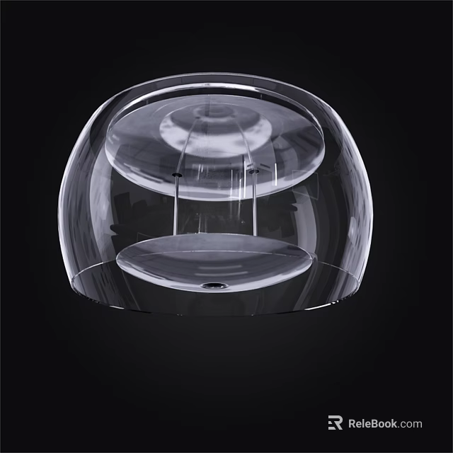 Modern Transparent Spherical Ceiling Light with Sleek Contemporary Design for Home 3d model 