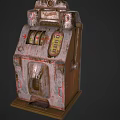 Vintage Slot Machine Classic Entertainment Appliance With Lever Handle And Reels