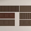 Various Brown Wooden Wainscoting Designs With Panel Grooved And Decorative Patterns 3d model