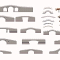 Chinese-style stone arch bridge 3d model