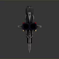 Futuristic Weapon With Mechanical Design Red Components And Barrel Bracket 3d model