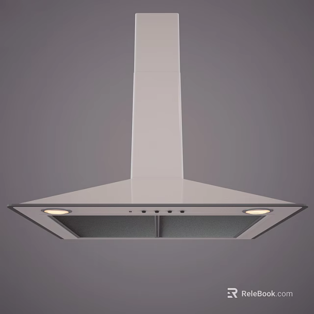 Modern White Kitchen Range Hood With Built In Lights And Sleek Design 3d model 