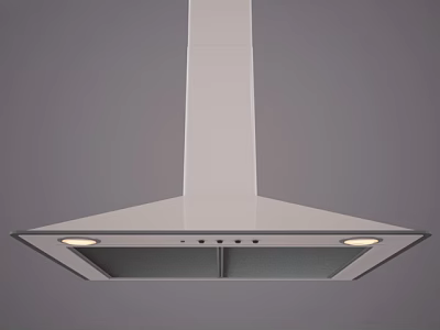 Modern White Kitchen Range Hood With Built In Lights And Sleek Design 3d model