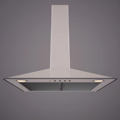 Modern White Kitchen Range Hood With Built In Lights And Sleek Design 3d model