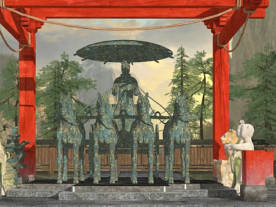 Qin Bronze Cheque Relics 3d model