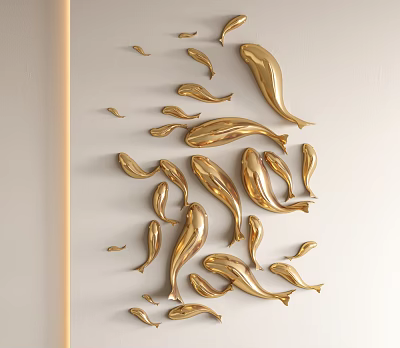 New Chinese Style Wall Decoration Fish Wall Decoration Pendant Small Fish Wall Decoration 3d model