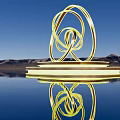 Modern Urban Sculpture Rotating Spiral Ring Luminous Abstract Sculpture 3d model