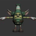 Game Movie Character With Green Snowflake Hat Large Ears Yellow Body And Outstretched Hands