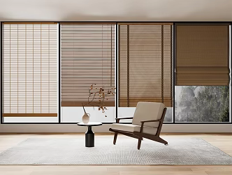 new bamboo curtain rolling curtain 3d model