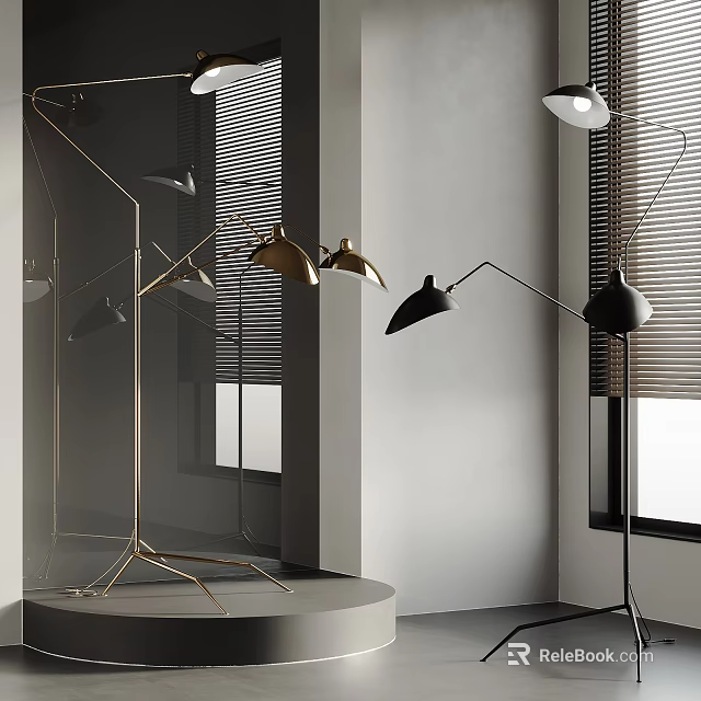 Modern Floor Lamps In Stylish Interior Settings 3d model 