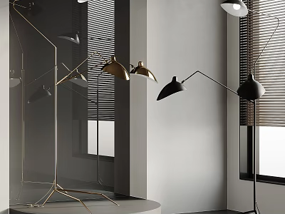 Modern Floor Lamps In Stylish Interior Settings 3d model