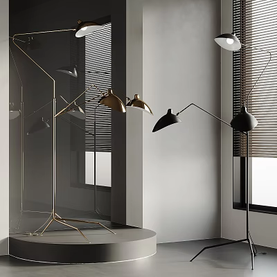 Modern Floor Lamps In Stylish Interior Settings 3d model Modern Floor Lamps In Stylish Interior Settings 3d model