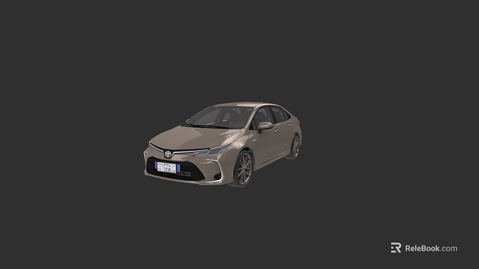 Silver Toyota Sedan With Modern Design LED Headlights And Alloy Wheels 3d model 
