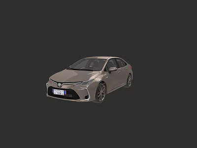 Silver Toyota Sedan With Modern Design LED Headlights And Alloy Wheels 3d model
