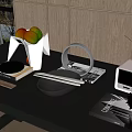 Modern Guest Restaurant Ornaments Combination Book Craft Table Lamp 3d model