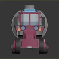 Pink Cartoon Style Tanker Truck With Gray Tank And Green Section Design