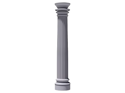 Elegant Classical Fluted Column Featuring Decorative Capital And Base Design 3d model
