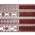 New Chinese Style Flower Lattice Window Carved Hollow Carved Window Corner Carved Gypsum Line Carved Window Pattern Carved 3d model