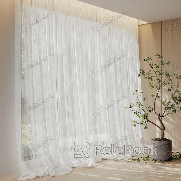 Modern Curtain Window Screen model