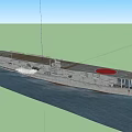 Gray Military Warship Sailing On Blue Sea With Red Circle And Flight Deck