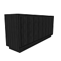 Stylish Modern Black Entryway Cabinet Sideboard With Triangular Pattern Textured Surface 3d model