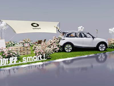 smart car exhibition valentine's day bouquet roses camping camping chair camping tent camping activities folding table and chair outdoor camping 3d model