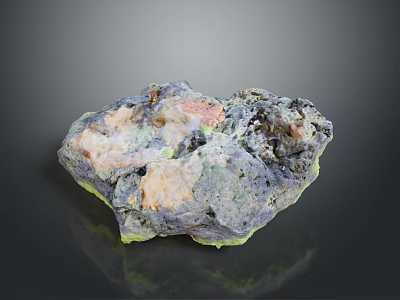 Multi Colored Natural Stone With Textured Surface And Unique Color Patterns 3d model
