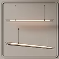 Modern Linear LED Pendant Lights with Sleek Design for Dining Room Kitchen Hanging Ceiling 3d model