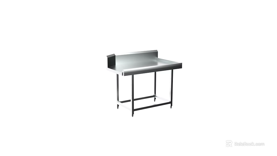 Sturdy Stainless Steel Workbench Table With Metal Frame For Commercial Use 3d model 