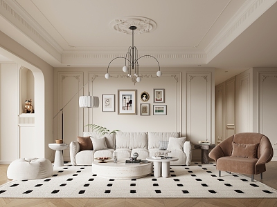 French Living Room 3d model