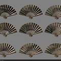 Traditional Chinese Landscape Painting Fan Pendant as Decorative Wall Art Pieces